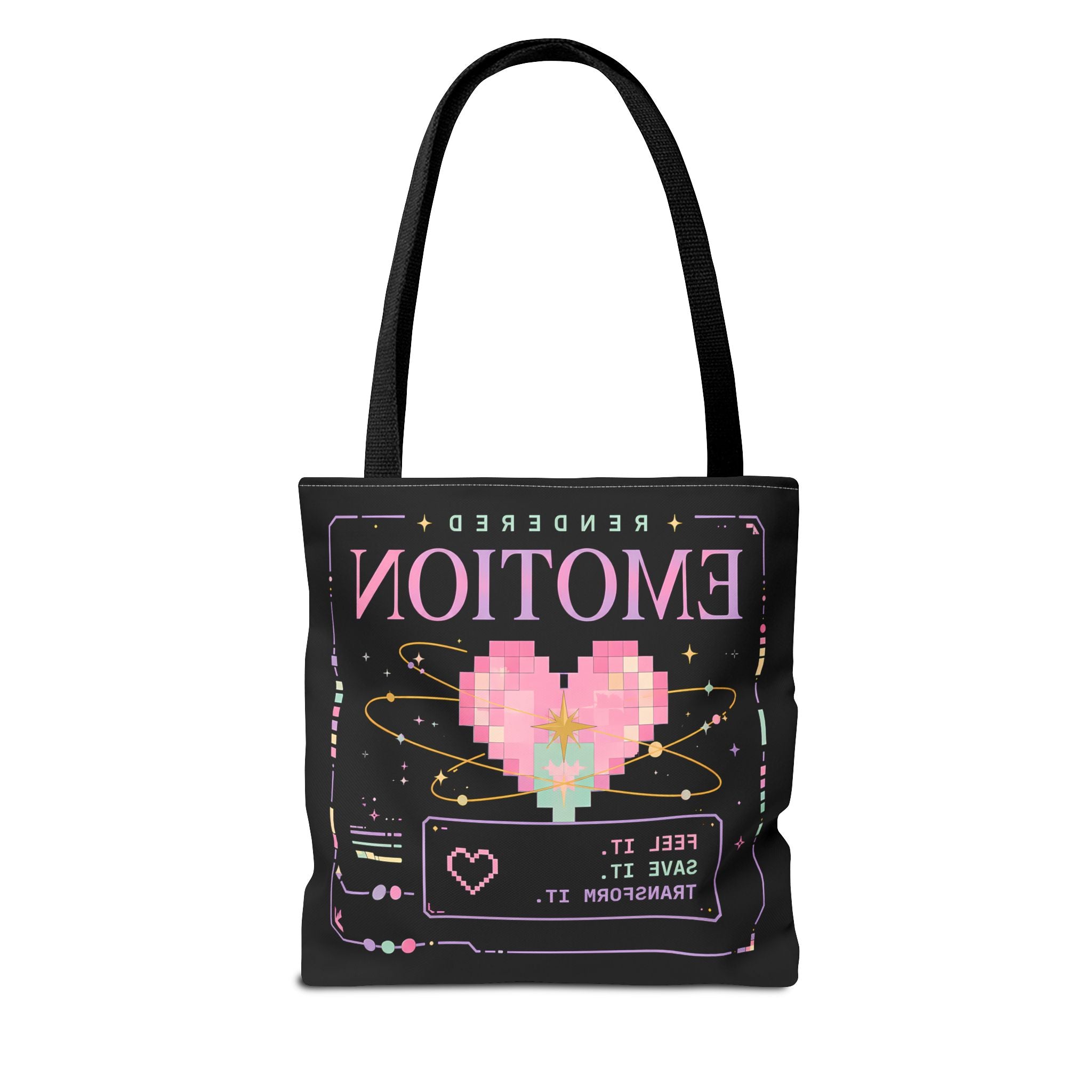 Canvas Tote Bag - Rendered Emotion Pixel Heart