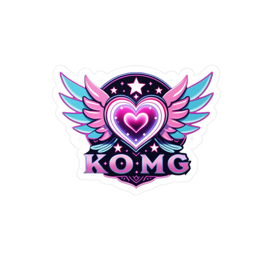 Stealth and Glitter - Vinyl Decal Sticker - Kura Onna Mahō Gakuen Crest in Neon-Pastel Colors