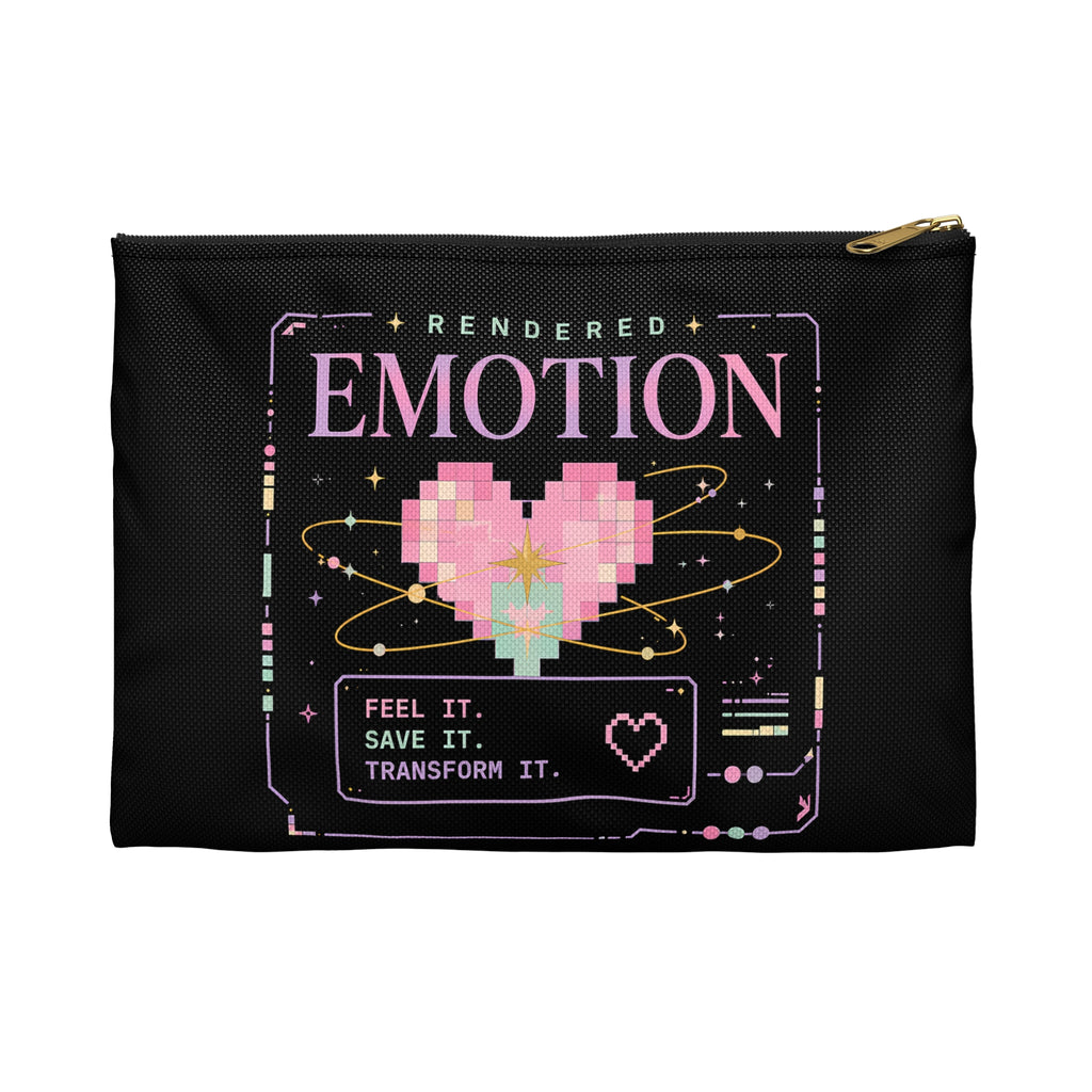 Emotion Pixel Heart Accessory Pouch — Retro Gamer Cosmetic Bag
