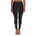 Stealth and Glitter - Black Leggings with Pink Gradient Heart Accents