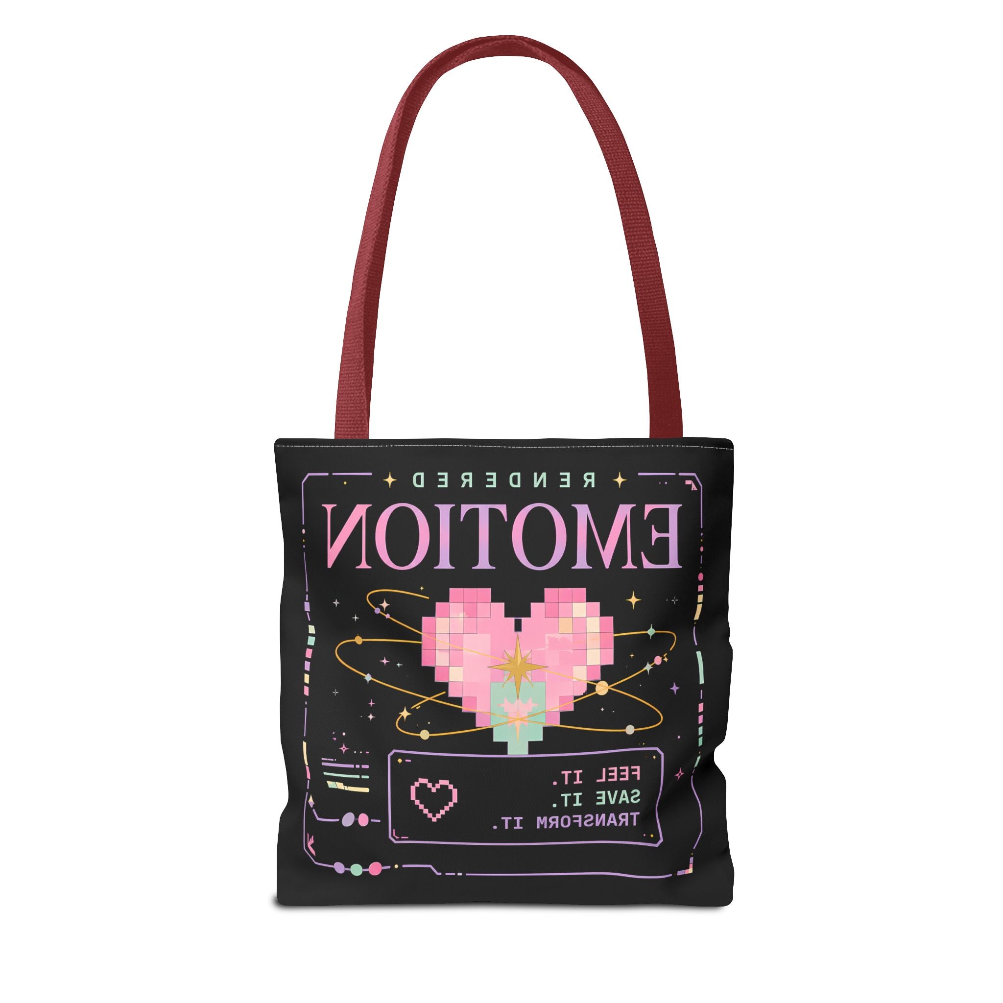 Canvas Tote Bag - Rendered Emotion Pixel Heart