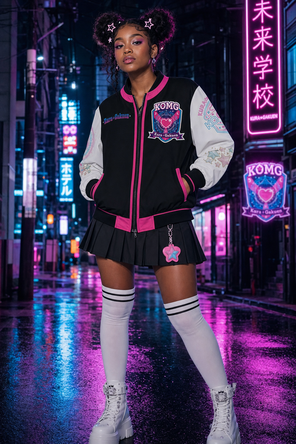 Stealth & Glitter Signature - KOMG Varsity Bomber (Black Edition)