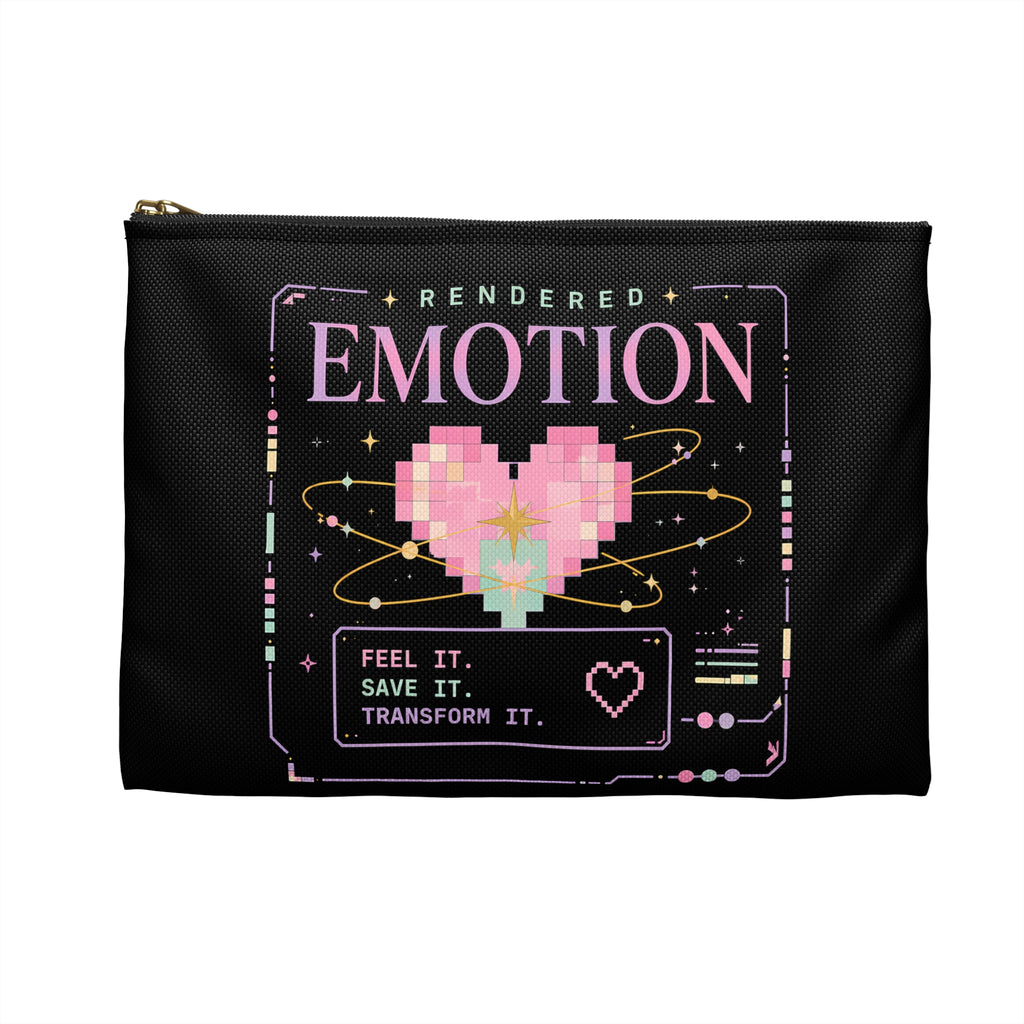Emotion Pixel Heart Accessory Pouch — Retro Gamer Cosmetic Bag