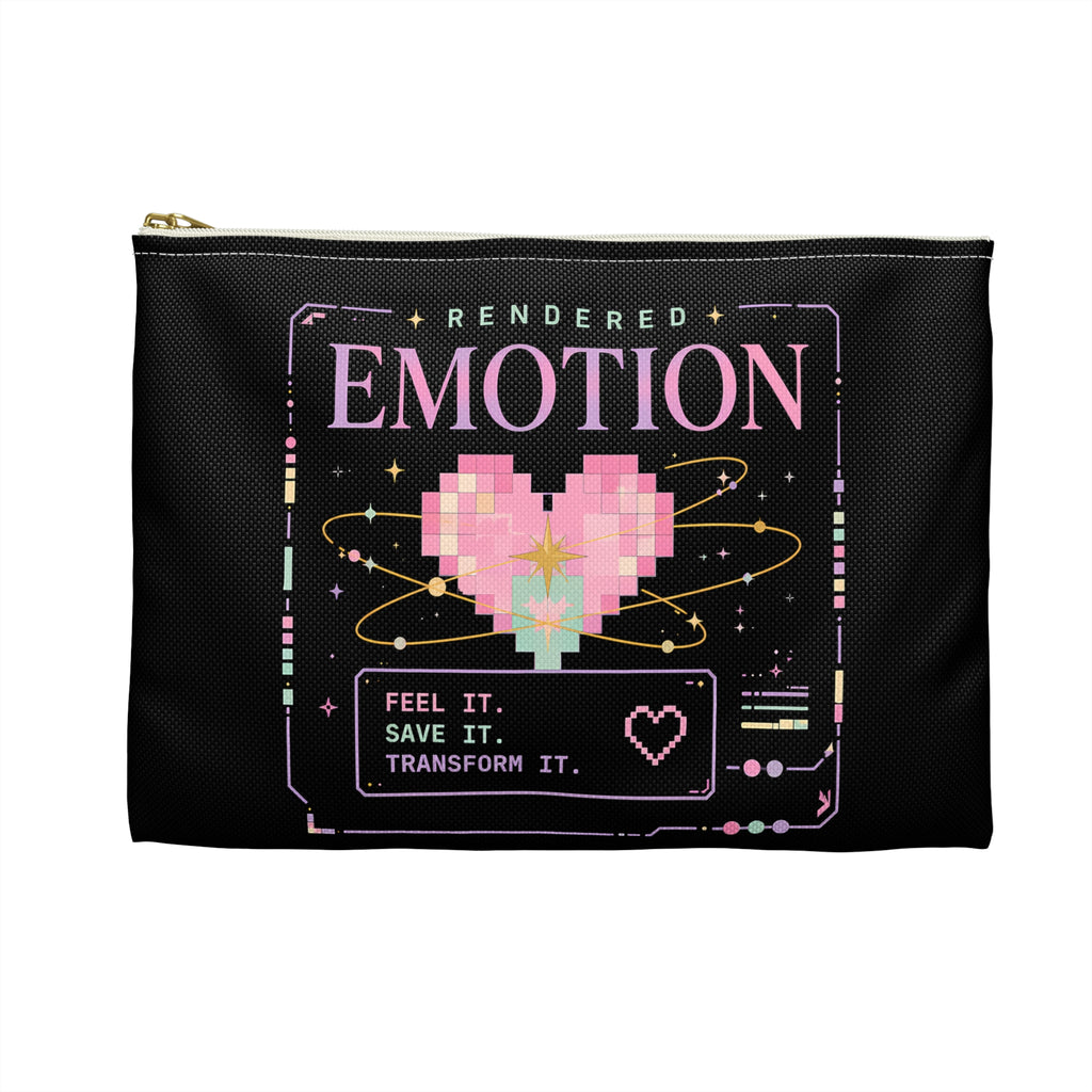 Emotion Pixel Heart Accessory Pouch — Retro Gamer Cosmetic Bag