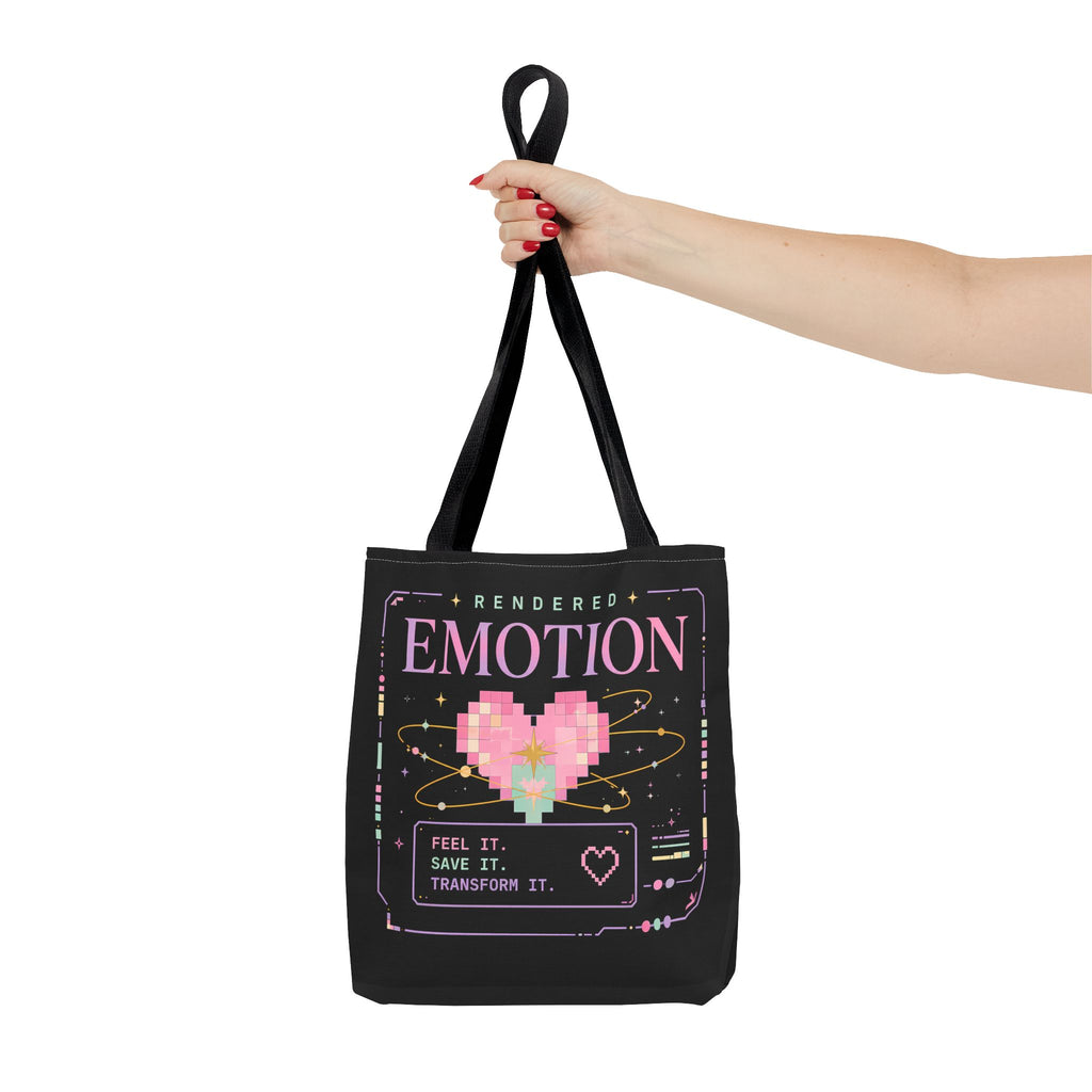 Canvas Tote Bag - Rendered Emotion Pixel Heart