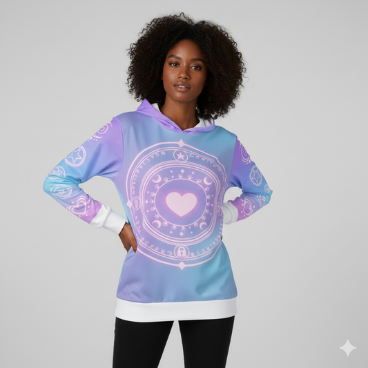 Sealth and Glitter - Unixex Hoodie - Kura☆Gakuen Sigil Pastel Aurora Design