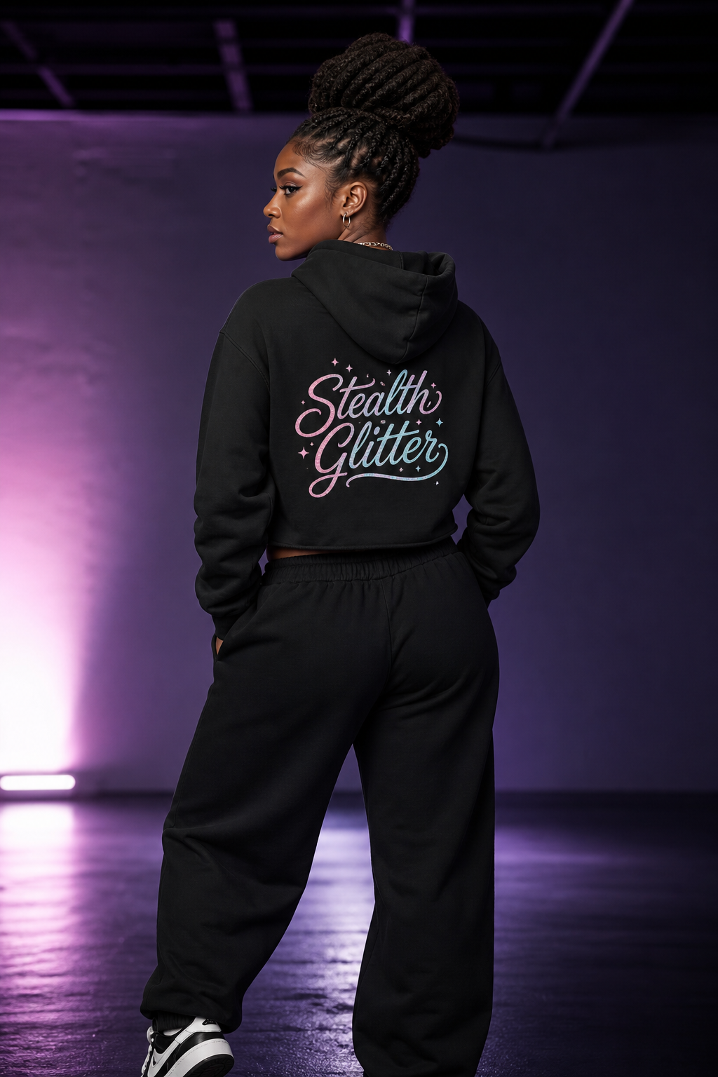Pastel Prism Star Crop Hoodie
