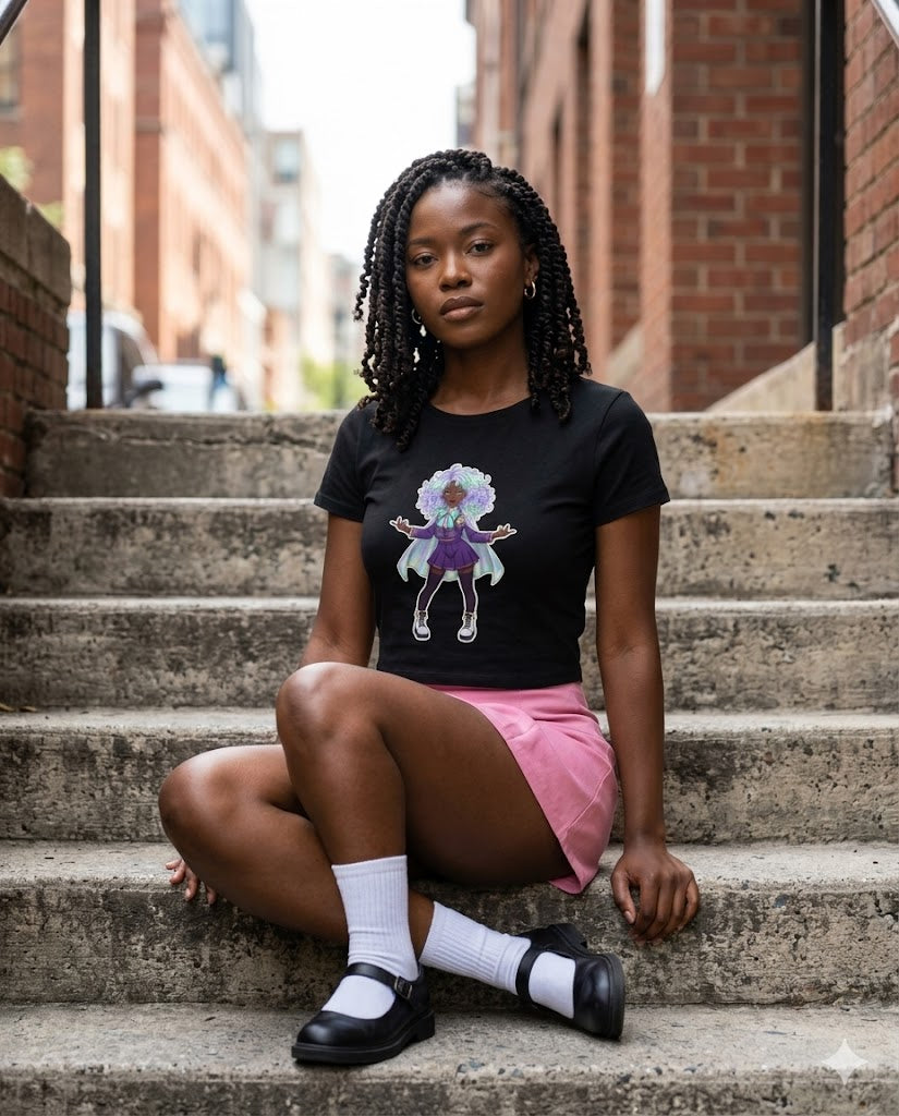 Crop Tee – Pastel Magical Girl Character Design